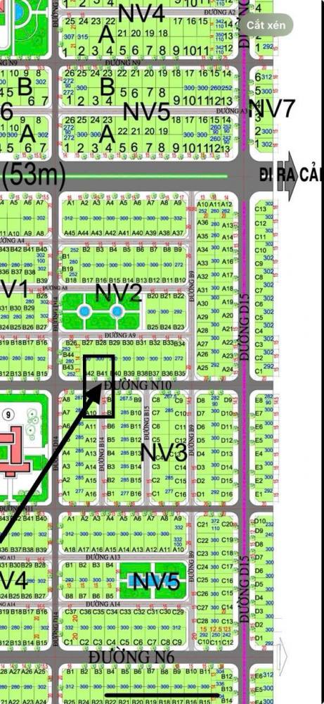 bán đất nền Hud Nhơn Trạch 300m2 đường 20m